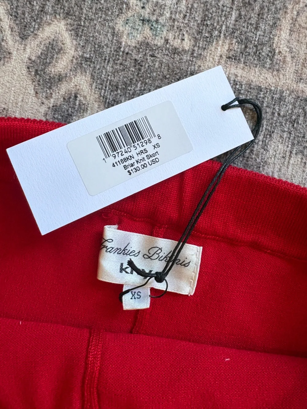 Frankie's Bikinis Red Ribbed Swim Coverup Skort